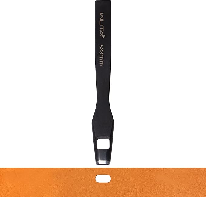 WUTA Leather Belt Hole Puncher Oval Cutter Strap Watch Band Flat Punches Heavy Duty Oblong Punching Tools for Leather Crafting (8 * 5mm)