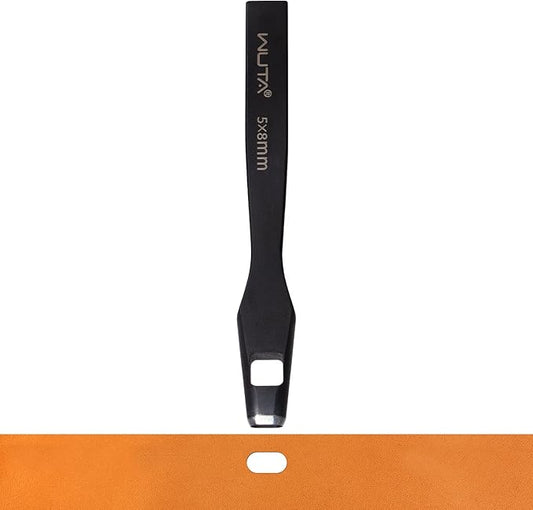 WUTA Leather Belt Hole Puncher Oval Cutter Strap Watch Band Flat Punches Heavy Duty Oblong Punching Tools for Leather Crafting (8 * 5mm)