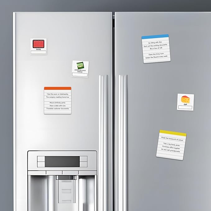 Ruled Lined Small Sticky Notes 3x3,Dry Erase Magnetic Sheets,18 Pieces,Work for Fine Tip Markers,Easy to Post On Fridge or Whiteboard