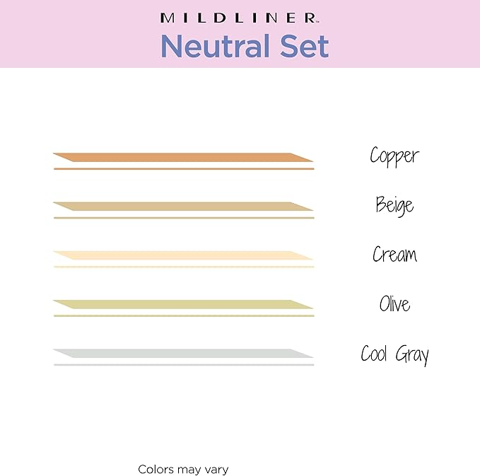 Zebra Pen Mildliner Dual-Tip Highlighter Set, Broad and Fine Tips, Ideal for Bible Highlighting, No Bleed, School Supplies and Teacher Supplies, Assorted Neutral Vintage Ink Colors, 5-Pack (78605)