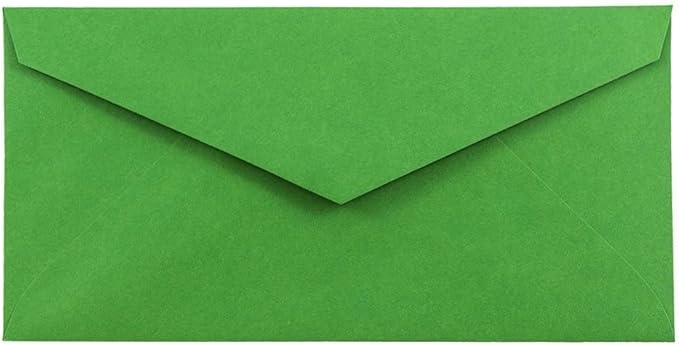 JAM PAPER Monarch Colored Envelopes - 3 7/8 x 7 1/2 - Green Recycled - Bulk 250/Box