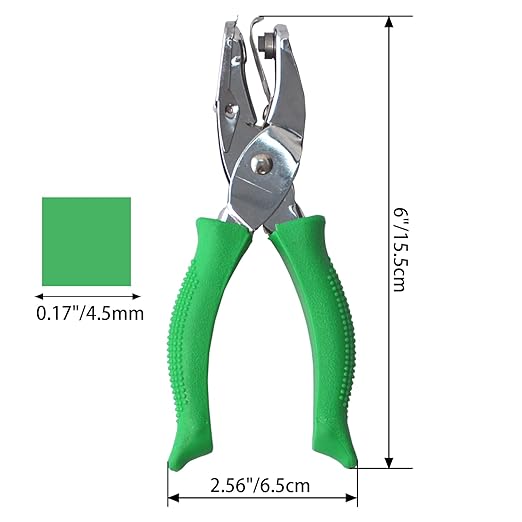 1/6 Inch Square Hole Punch for Handmade DIY Craft Paper, Perfect for Home, Office, Back to School Supplies