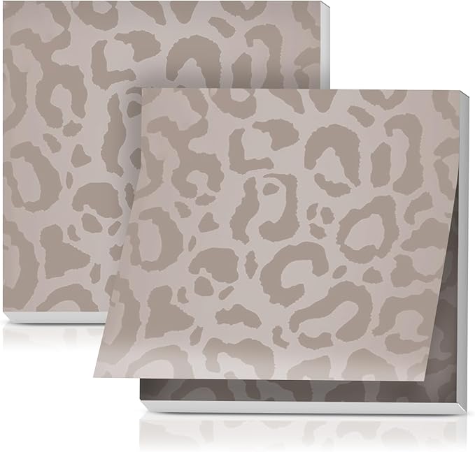 2 Pack Sticky Notes 3x3 Inches, Bright Cute Strong Sticking Power, Easy to Post for Home, Office, 80sheets/Pads, Black Leopard Print