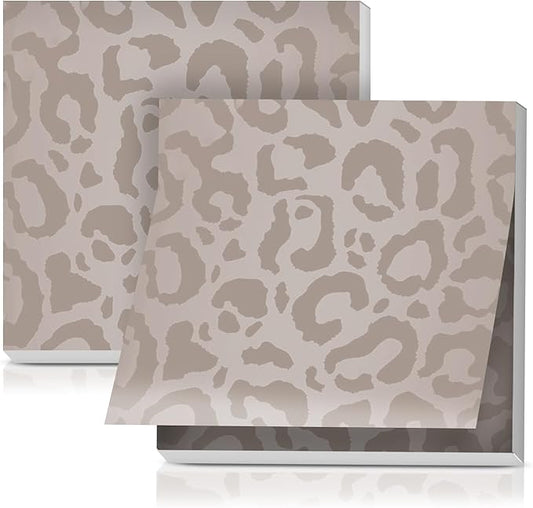 2 Pack Sticky Notes 3x3 Inches, Bright Cute Strong Sticking Power, Easy to Post for Home, Office, 80sheets/Pads, Black Leopard Print