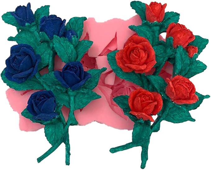 3D Flowers Silicone Fondant Molds Rose Cake Chocolate Moulds Dried Flower Jewelry Decorative Mould Resin Epoxy Clay Molds Pastry Baking Tools