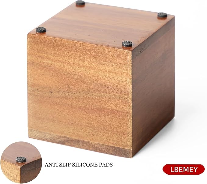 Acacia Wood Makeup Brush Holder Organizer for Vanity,Pen and Pencil Holder for Desk,Desktop Organizer for Store Marker, Makeup Brush, TV Remotes