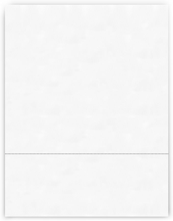 PrintWorks Professional 3 1/4" Horizontal Perforated Paper 8.5” x 11” - Perfect For W-2, 1099, & Statement Use - Made in the USA - 500 Sheets - 24 lb - Printer Compatible - White (04117)