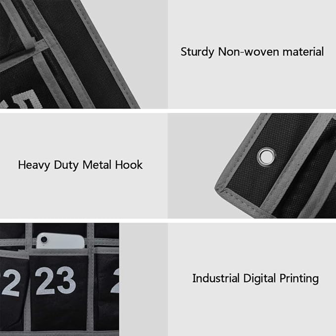 Eamay 24 Numbered Classroom Pocket Charts for Cell Phones and Calculators Holder Wall Door Mount Hanging Organizer