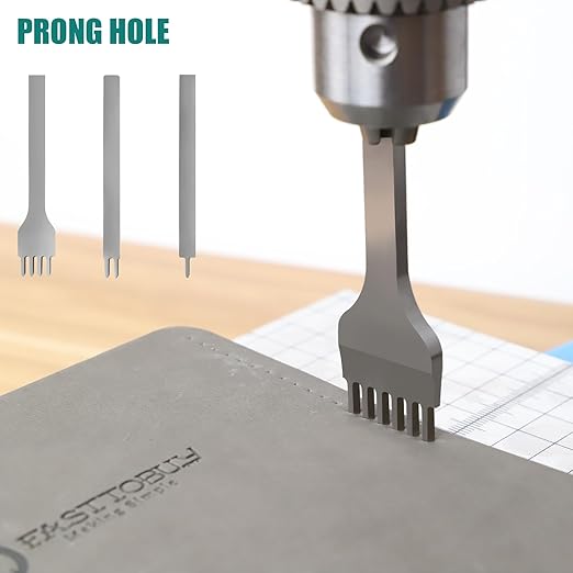 FASTTOBUY Leather Hole Puncher Hand Punching Machine Manual Press Puncher Punch Tools for DIY Leather Craft Punching Holes and Forming Pressing(with Chuck, PP Plate,Aluminum Plate)