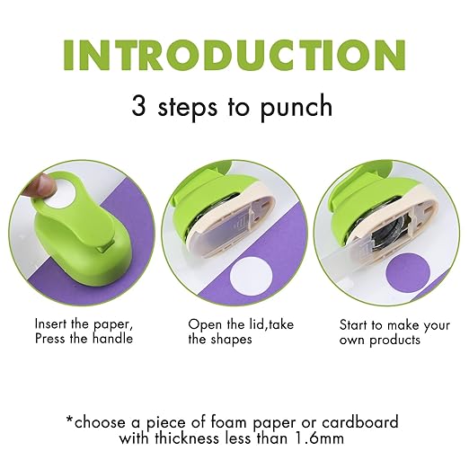 LOONENG 1.5 Inch Circle Hole Punch - Create Perfect Circles for Handmade Craft Projects - Ideas for Scrapbooking, Card Making, DIY Photo Albums, Gift Tags, Homemade Confetti