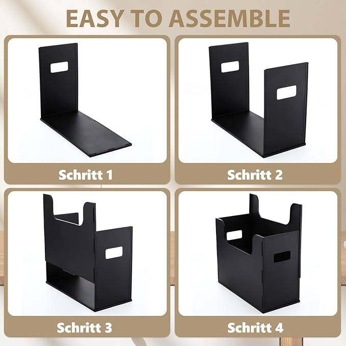 Portable Desktop File, Side Handles, Filing Organizer, Hanging File Folders, Letter Size for Schools Office Home(Black,2 Pcs)