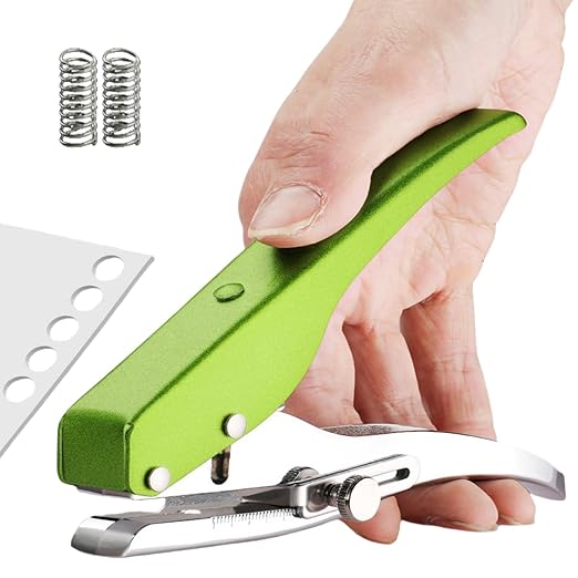 Single Hole Punch, Heavy Duty Hole Puncher Handheld Paper Puncher Small Hole Punch for Paper Crafts Cards Tags Scrapbook-1/4 inch-6mm