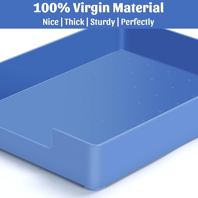 Letter-Size Tray Desk Letter Tray Paper Tray, Sturdy Heavy-Duty Plastic Printer Paper Tray, Single-Tier Stackable File Storage Organizer for Office Home (1, Blue)