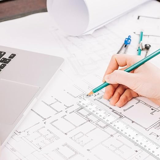 100 Pieces 12 Inch Ruler Bulk Clear Plastic Flexible Straight Metric Rulers with Centimeters and Inches Drafting Measuring Tool for Office