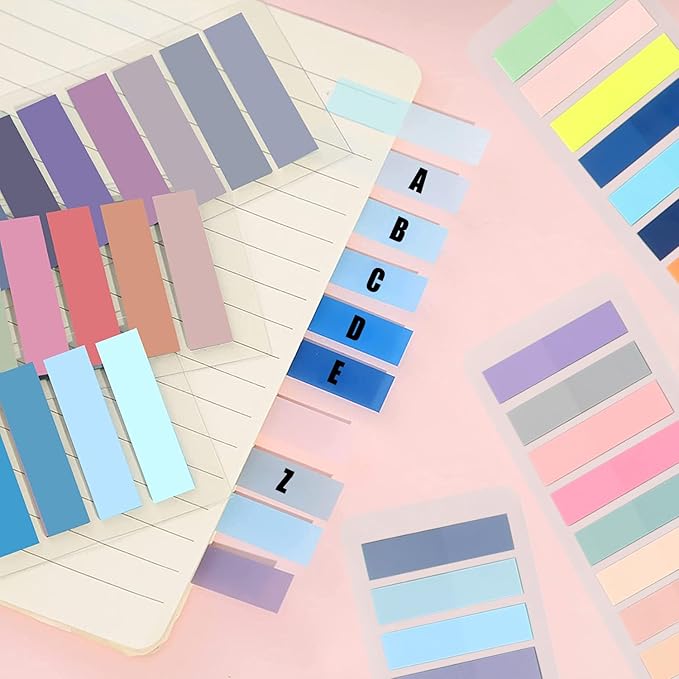 3200Pcs Sticky Tabs Book Tabs, Translucent Sticky Notes, Repositionable Annotation Tabs, Morandi Book Flags Marks, Writable File Folder Labels, Page Tabs, File Index Tabs (3200)