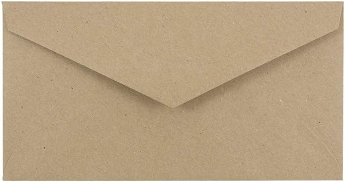 JAM PAPER Monarch Premium Envelopes - 3 7/8 x 7 1/2 - Brown Kraft Paper Bag - Bulk 250/Box