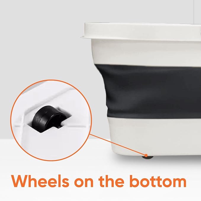 Superio Fold N' Go Mop Buckets with Wheels 2-Pack - Collapsible Cleaning Bucket, 10L, Portable Water Pail for Home, Car, and Outdoor Use