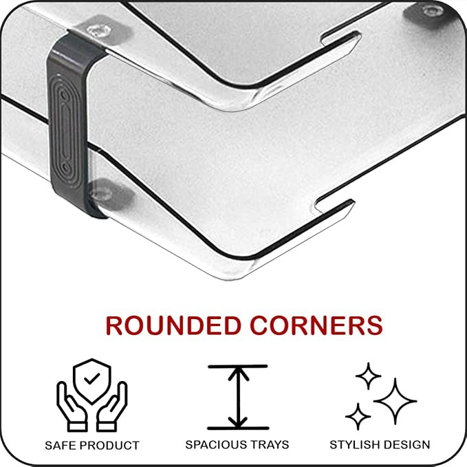 Acrimet Traditional 4 Tier Letter Tray, Front Load Design, A4 Letter Size, Desktop Organizer (Plastic) (Clear Crystal Color)