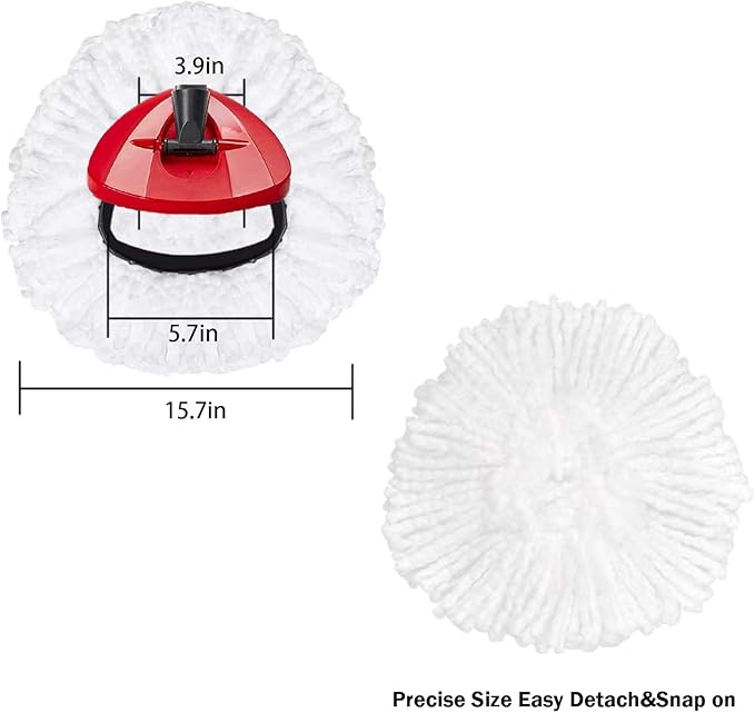 Spin Mop Replacement Head Mop Refill Compatible with Oceda Triangle Swivel Mops Microfiber Swivel Mop Refill,Deep Clean,Machine Washable and Easy to Replace