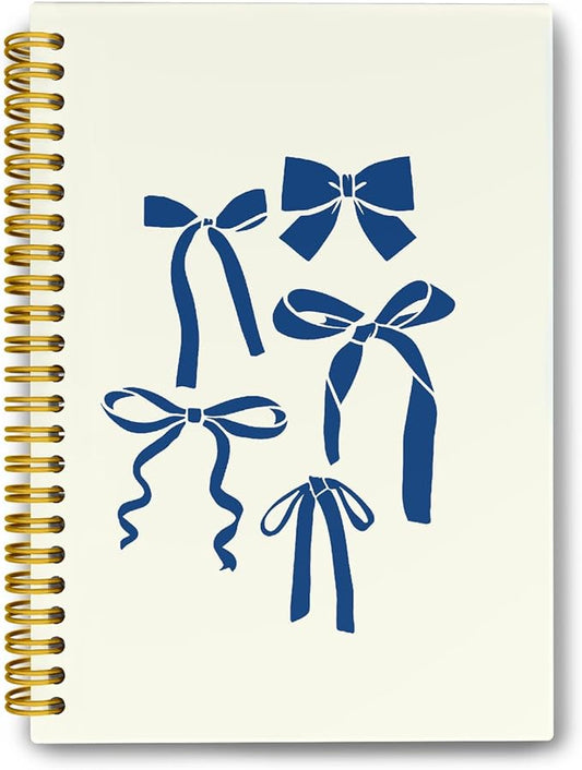 LiTiu Preppy Spiral Journal Notebook,Coquette Girly Style Notebook for Teen Girls Women,Bow Preppy Funky Hardcover Spiral Notebook 5.8x8.3