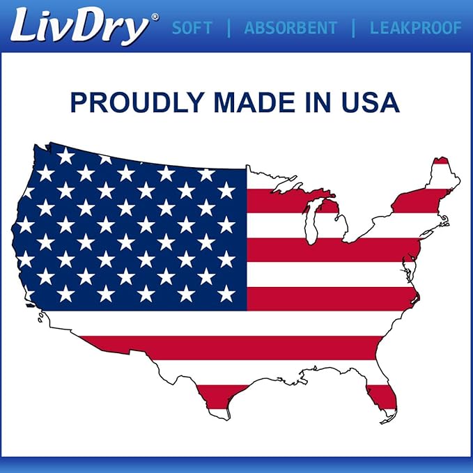 LivDry 2XL Overnight Adult Diapers for Women and Men, XXL Incontinence Underwear, 60”-80" Waist, Disposable Pull-On Briefs, XX-Large, 48 Pack