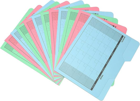 Find It File Folders - Pack of 12 Tabbed, Letter Size Calendar Filing Folders for Office, School and Home Organization, Back to School Supplies for College Students - Assorted Colors