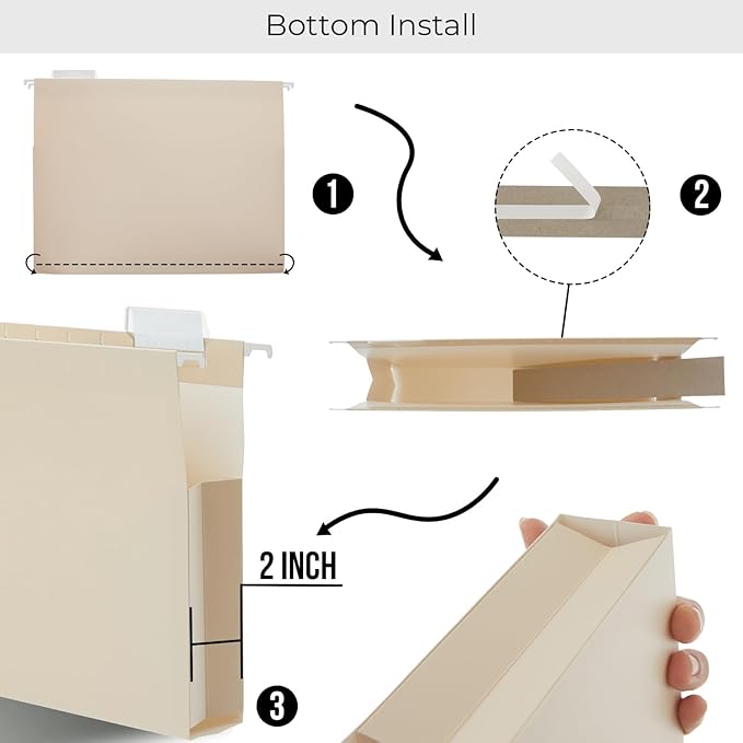 Y YOMA Legal Size - 6 Pack Extra Capacity Hanging File Folders Accordion Decorative Reinforced File Folder Cute Colored Expandable Folder for Office Home with 1/5-Cut Adjustable Tabs, Mocha Color