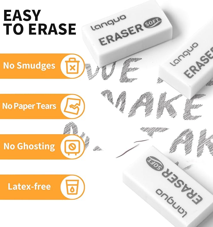 Mechanical Pencil Set with Case, 4PCS 0.7mm Art Mechanical Pencils + 40PCS HB Lead Refills + 40PCS 2B Lead Refills + 3PCS Erasers+ 1PCS Case, Drawing Mechanical Pencils for Writing, Sketching