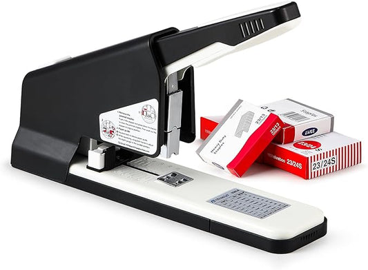 Heavy Duty Stapler 210 Sheets Large Capacity Office Staplers for Desk with 4000 Staples, Black Labor Saving Stapler with Adjustable Stapling, Jam Free for Office, Classroom Paper Binding