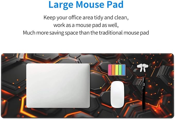 Desk Pad,Office Desk Mat 31.5"×11.8" Large Gaming Mouse Pad,Durable Extended Computer Mouse Pad,Waterproof Thick Big Mouse Pads with Non-Slip Rubber Base Office Home Black Marble