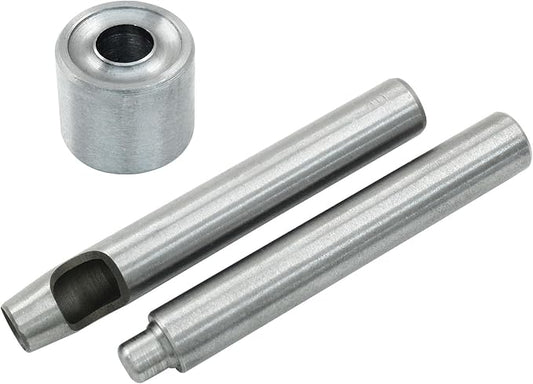 Litoexpe Eyelet Hole Punch Die Tool, 10mm Grommet Setter Hollow Punch (Includes Base & Ram) for Leather Craft Clothing Handbag Fabric Curtain DIY