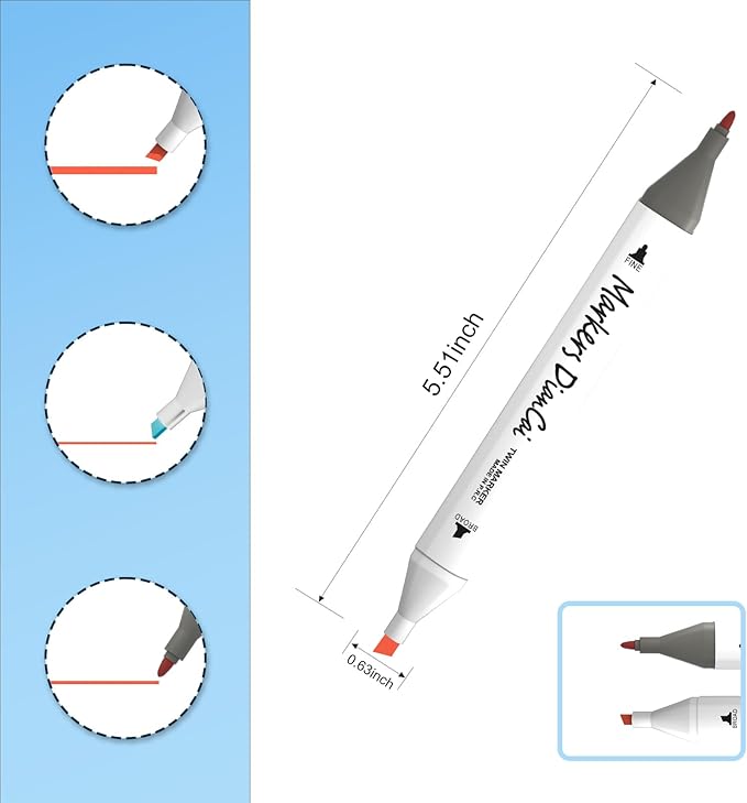 Alcohol Markers, 168 Colors Dual Tip Permanent Art Marker Set for Kids, Coloring Painting Supplies Sketch Drawing Pens for Adults, Holiday Present for Boys Girls Students (White)