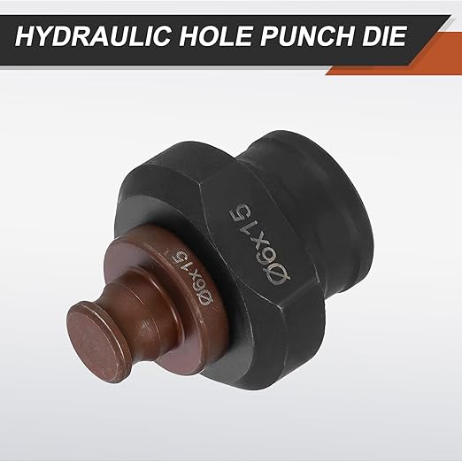 HARFINGTON Hydraulic Hole Punch Die 6x15mm Oval Hole 40Cr Steel Electric Punching Kit for MHP-20 JP-20 Electric Punching Machine, Burgundy & Black