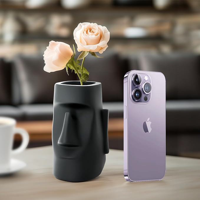 Multifunctional Handmade Eyeglass Holder and Pen Holder Desk Organizer for Office, Home Decor,Creative vase, Makeup Brush Storage (Black)