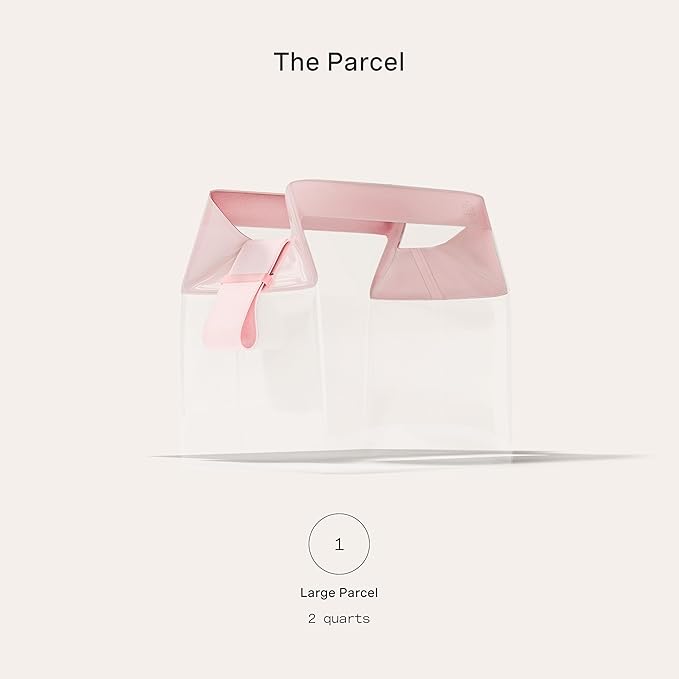 Cadence Parcel - Clear Dopp Kit with Magnetic Closure - Durable and Leak-Resistant Travel Toiletry Kit - Modular Design - Hygiene Bag for Travel Essentials - 2 Qt - Rose