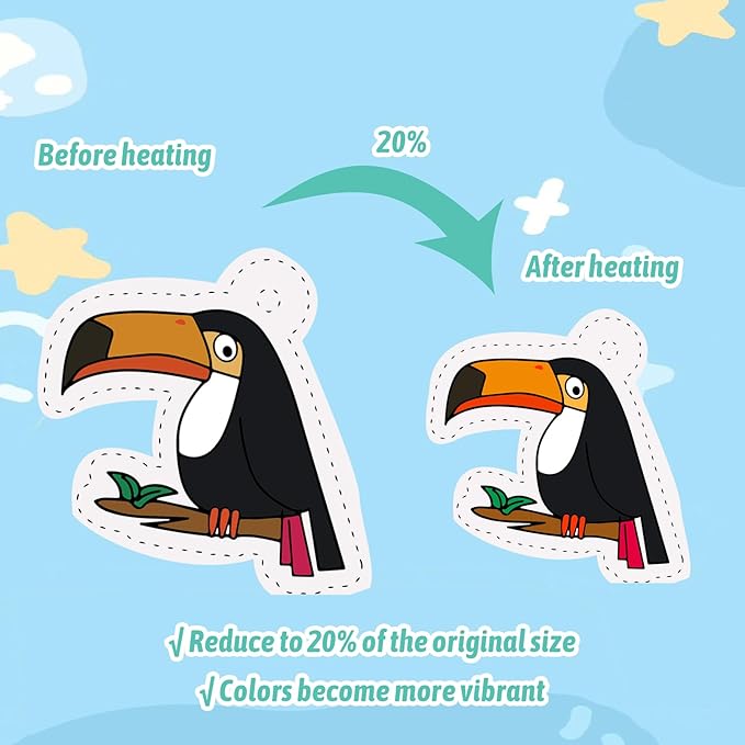 GOLDGE 218 Pcs Shrink Plastic Sheets Kit, for Kids and DIY Keychain Making Kit: 15 Plastic Sheets, Keychains, Hole Punch, and Pencils for Creative Crafts