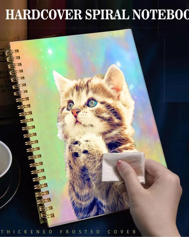 Spiral Journal Notebook,A5 Hardcover Lined Journals for Women Girl 6 x 8.3 in,120 Pages Thick Paper,Cute College Ruled Writing Notebook for Gifts Office Work School(Cute Cats)