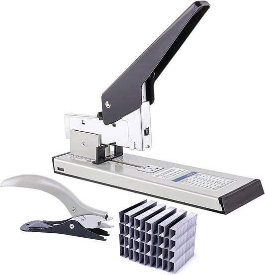 Effortless Industrial Stapler - Heavy Duty, High Capacity 240 Sheet Stapler with Staple Remover and 4000 Staples