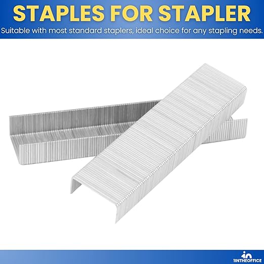1InTheOffice Standard Staples, Staples for Stapler, Replacement Staples Refill, 1/4" Leg Length, 25000 Staples/Box