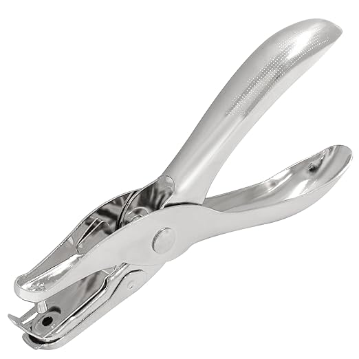 2Pcs Small Mini Metal Hole Punchers, 1/8” & 1/4” Tiny Circle Shaped Hole Handheld Paper Punch Punchers for Greeting Cards, Paper, Invitations, 8 Sheet Punch Capacity