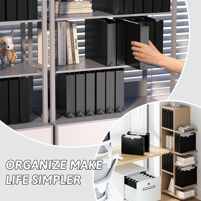 Plastic File Jackets Letter Size,12 Pack Reinforced Manilla File Pocket Folders, Heavy Duty File Folders with Straight Cut Tab,2 Inch Expanding File Folder for Documents,File Pockets