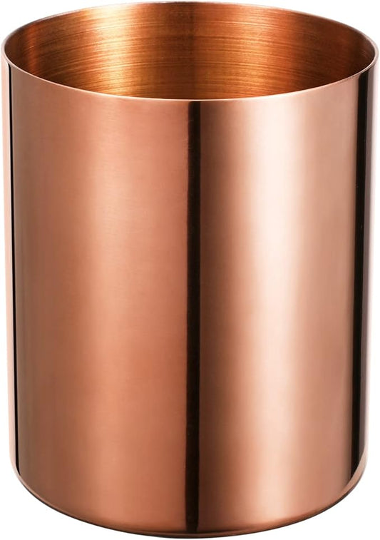 Rose Gold Pencil Holder for Desk, Stainless Steel Pencil Cup, Pen Holder Cup, Pen Pot, Vases Flower Pot, Makeup Brush Holder, Desktop Accessory Stationery Organizer