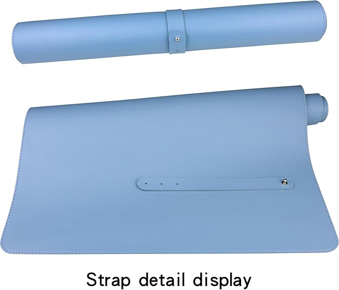 Desk Cover Mat Light Blue Computer Mat Desk Pads On Top of Desks Cute Desk Mat Pad Mat 31.5"x15.7" Laptop Mat for Desktop PU Leather Large Mouse Pad Desk Office Desk Accessories Supplies
