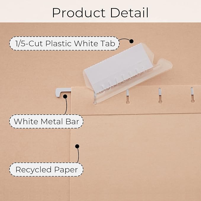 Y YOMA 24 Pack Colored Hanging File Folders Letter Size Decorative Hanging Folder Cute Pretty File Folder for Filing Cabinet Office Home with 1/5-Cut Adjustable Tabs, 4 Selected Morandi Color