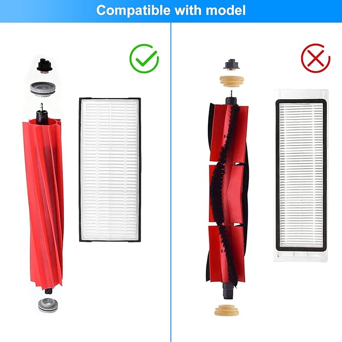 S7 MaxV Ultra Accessories Kit for Xiaomi Roborock S7 S7 + S7 MaxV, S7 MaxV Plus, T7S T7 plus T7S plus Robot Vacuum Cleaners, 2 Roller Brush, 4 S7 Filter, 4 Mop Pads, 6 Side Brush
