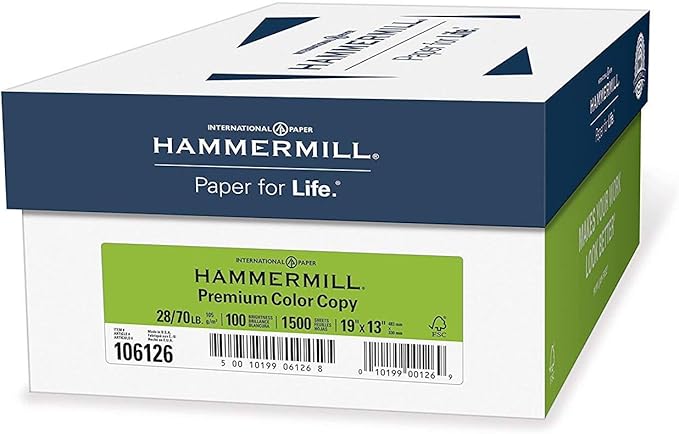 Hammermill Printer Paper, Premium Color 28 lb Copy Paper, 19 x 13 - 3 Ream (1,500 Sheets) - 100 Bright, Made in the USA, 106126C