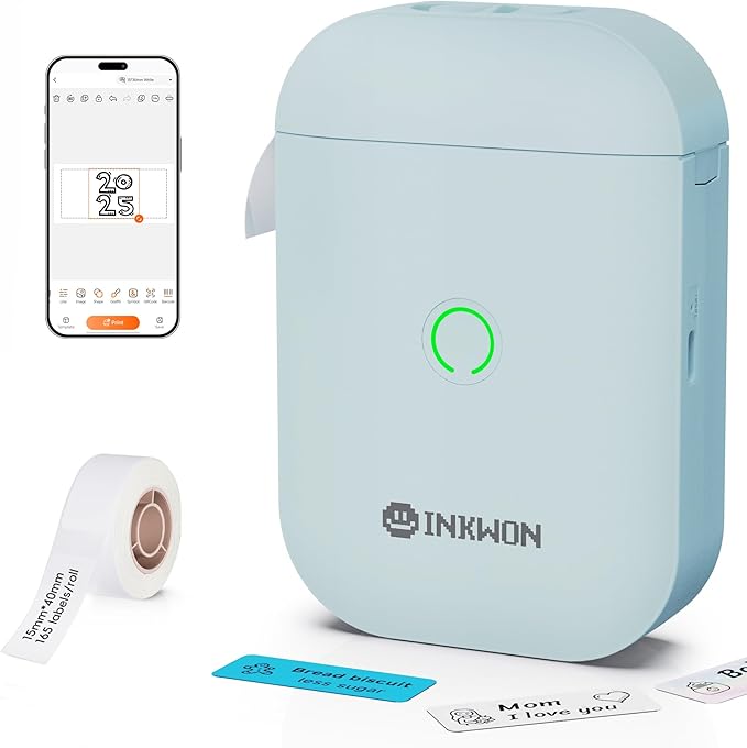 Label Maker Machine with Tape, D11s Bluetooth Label Maker Waterproof Labels, Portable Mini Label Printer with Various Templates for Home Office School, Blue