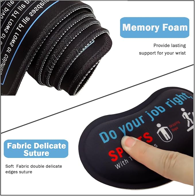 Large Mouse Pad Set, Cute Extended Mouse Pad+Keyboard Wrist Rest Support Desk Pad Memory Foam Ergonomic Easy Typing - Shortcut Keys