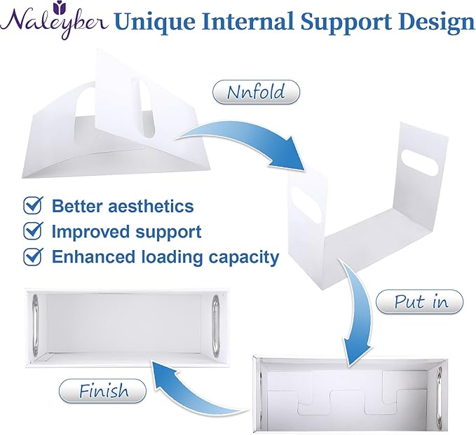 File Organizer Box with Lid, Collapsible Hanging File Folder Storage Boxes for Documents, Portable Filing Organizer for Office, Home, Classroom(White, 2 Pack)