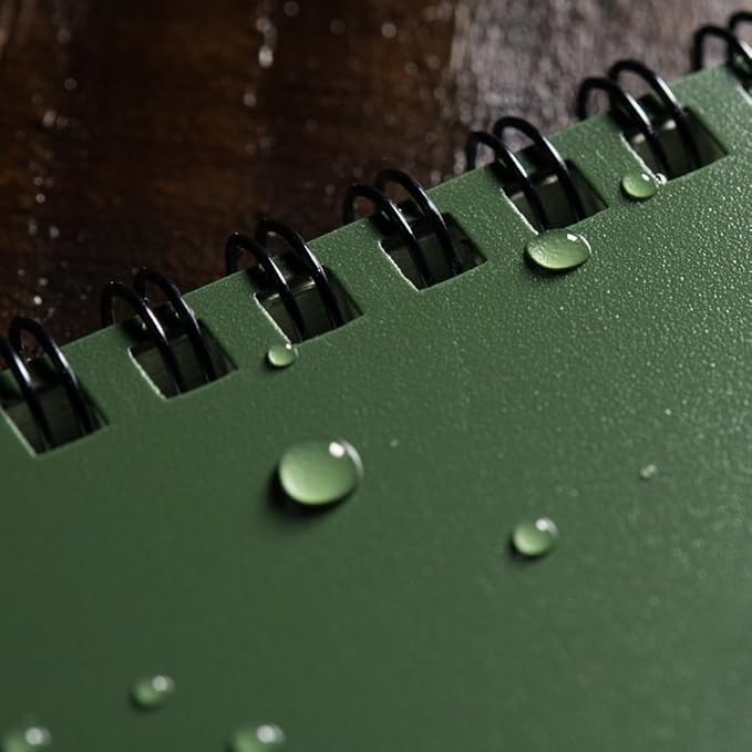 Rite in the Rain Weatherproof Top Spiral Notebook, 4" x 6", Green Cover, Universal Pattern, 6 Pack (No. 946L6)